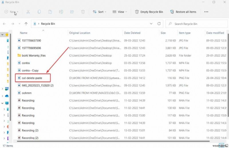 Khôi phục file bị mất trong quá trình Cut-and-Paste (Cắt và Dán)