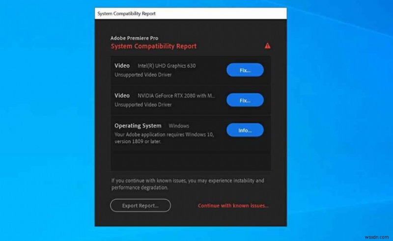 Khắc Phục Lỗi Adobe Premiere Pro  Unsupported Video Driver : Hướng Dẫn Bước Đi Bước