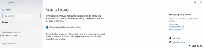 Hướng dẫn từng bước: Truy cập và quản lý Lịch sử hoạt động (Activity History) trên Windows 10