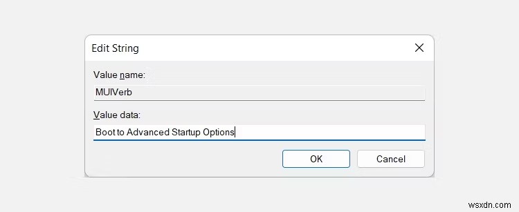 Tạo phím tắt truy cập nhanh Advanced Startup Options vào menu ngữ cảnh (Context Menu) Windows