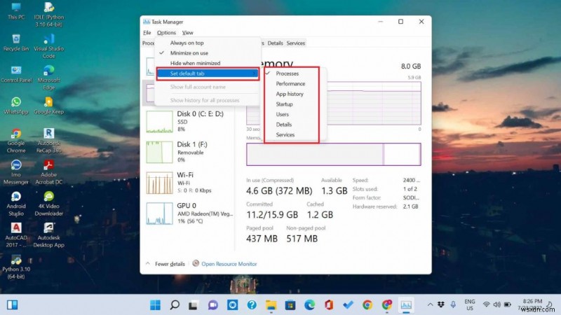 Đặt chế độ xem mặc định ưa thích trong Task Manager Windows 11: Hướng dẫn từng bước