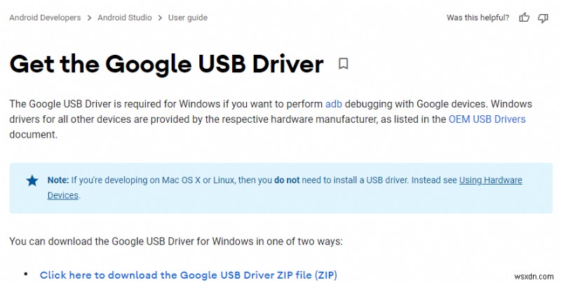 Tải Về & Cài Đặt Driver USB Google Cho Windows – Hướng Dẫn Bước Đi