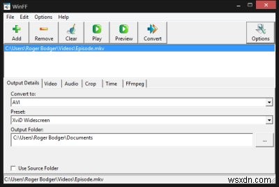 WinFF: Frontend ffmpeg đa năng để chuyển đổi video dễ dàng
