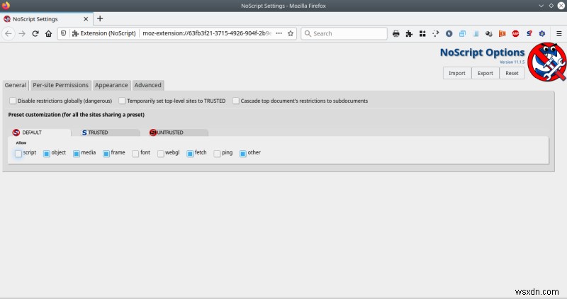 NoScript: Tiện ích Firefox khắc phục lỗ hổng khai thác font