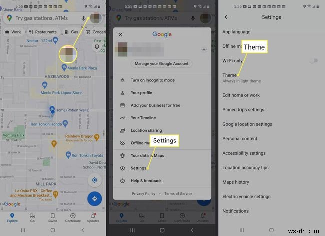 Cách bật Chế độ tối của Google Maps trên Android
