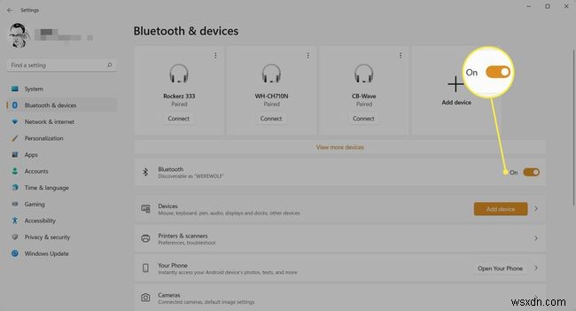 Cách bật Bluetooth trong Windows 11