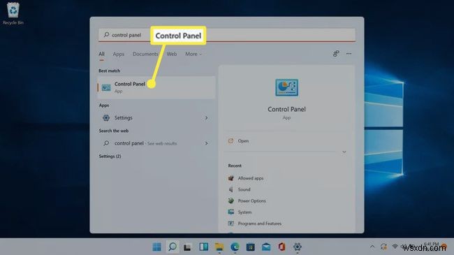 Cách mở Control Panel trong Windows 11