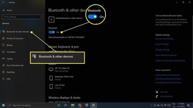 Cách bật Bluetooth trong Windows 10