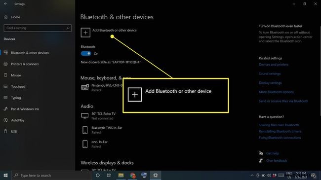 Cách bật Bluetooth trong Windows 10