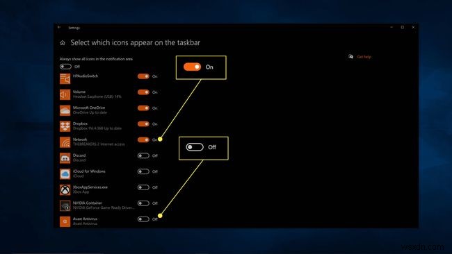 Cách hiển thị hoặc ẩn biểu tượng trong khay hệ thống Windows 10