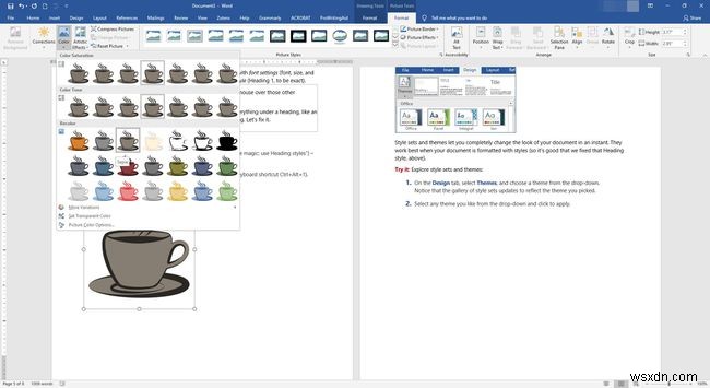 Cách thay đổi màu ảnh trong Microsoft Office