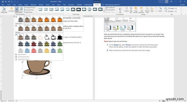 Cách thay đổi màu ảnh trong Microsoft Office
