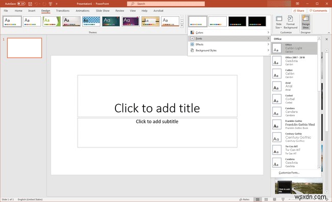 Thay đổi phông chữ mặc định trong Microsoft Office