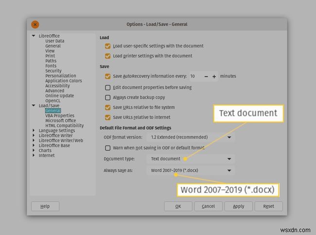 Cách lưu tệp LibreOffice ở định dạng Microsoft Office