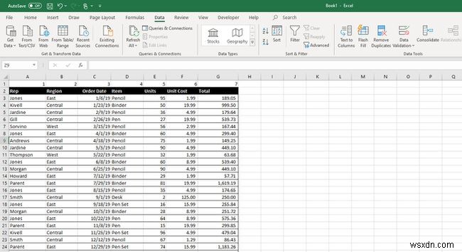 Cách di chuyển cột trong Excel