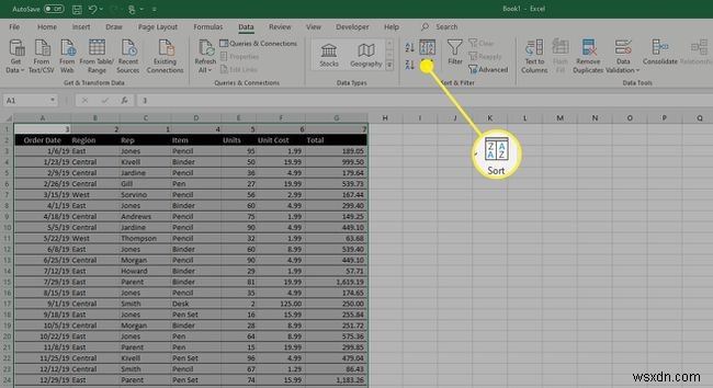 Cách di chuyển cột trong Excel