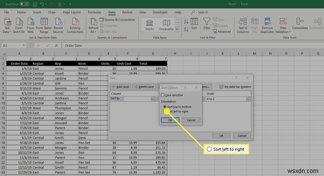 Cách di chuyển cột trong Excel