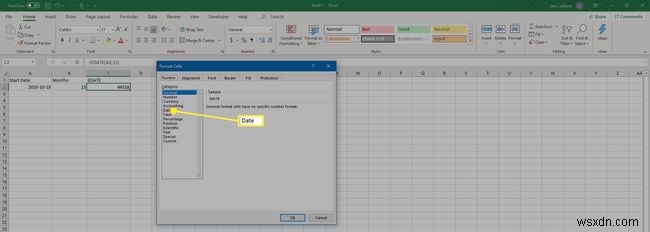 Cách sử dụng hàm EDATE trong Excel