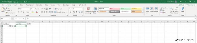 Cách sử dụng hàm EDATE trong Excel