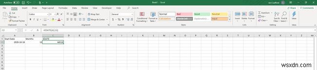 Cách sử dụng hàm EDATE trong Excel
