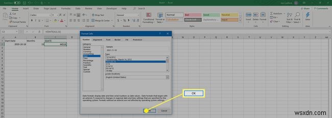 Cách sử dụng hàm EDATE trong Excel