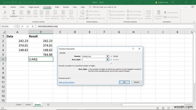 Cách kết hợp các hàm ROUND và SUM trong Excel