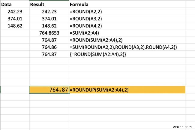 Cách kết hợp các hàm ROUND và SUM trong Excel