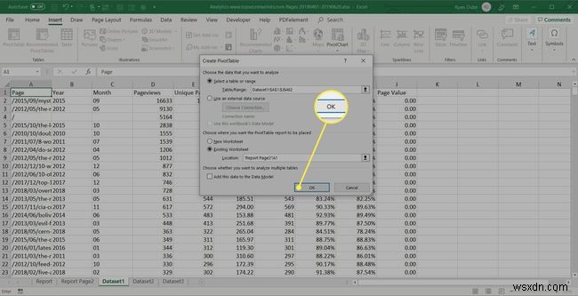 Cách tạo báo cáo trong Excel