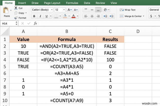 Cách sử dụng giá trị Boolean (Giá trị logic) trong Excel