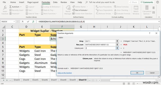 Cách tạo công thức tra cứu Excel với nhiều tiêu chí