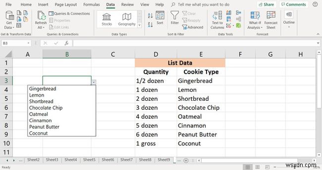 Cách tạo danh sách thả xuống trong Excel để hạn chế dữ liệu