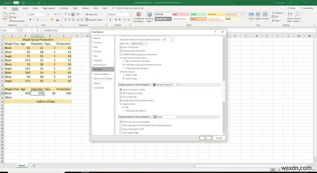 Ẩn / Hiện thanh cuộn và đặt lại phạm vi thanh trượt dọc trong Excel