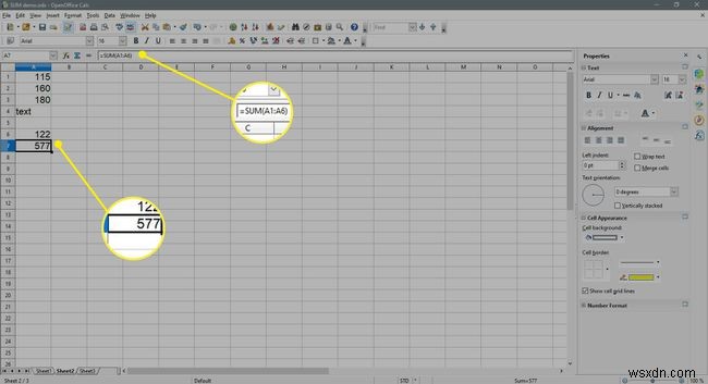 Cách thêm cột hoặc hàng số trong Open Office Calc