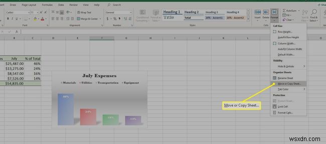 Cách sao chép trang tính trong Excel