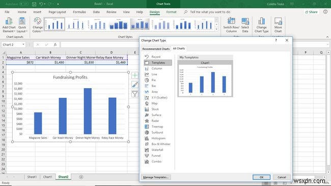 Cách tạo biểu đồ trong Excel bằng phím tắt