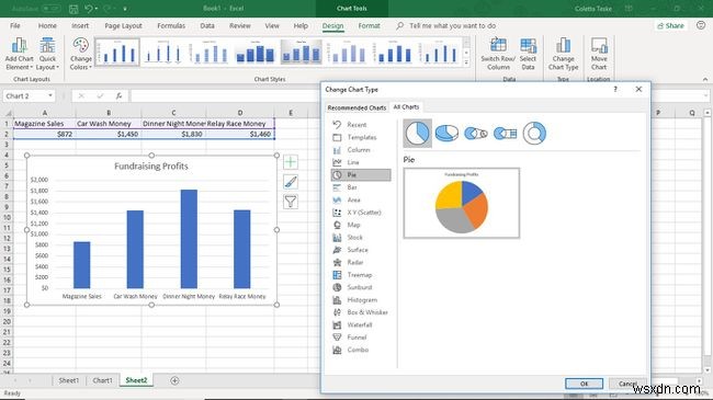 Cách tạo biểu đồ trong Excel bằng phím tắt