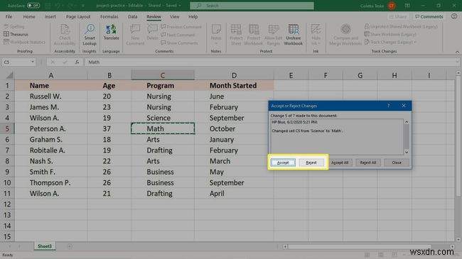 Cách sử dụng theo dõi thay đổi trong Excel