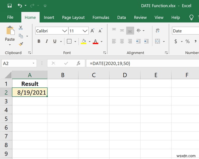 Cách sử dụng hàm DATE trong Excel