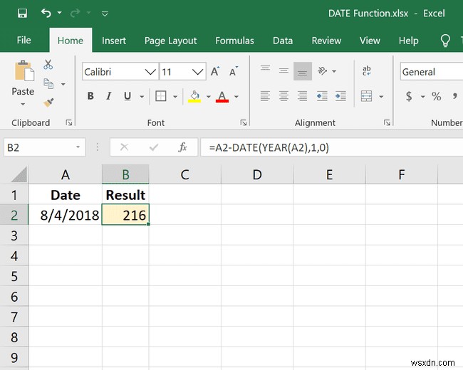 Cách sử dụng hàm DATE trong Excel