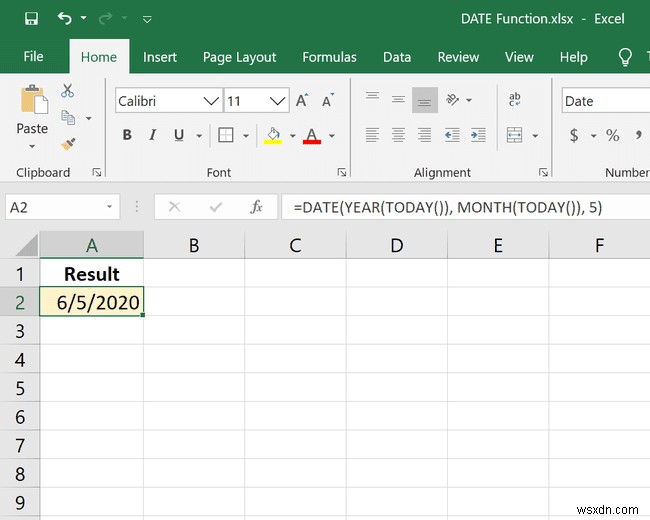 Cách sử dụng hàm DATE trong Excel