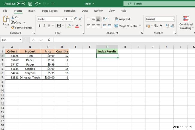 Cách sử dụng hàm INDEX trong Excel