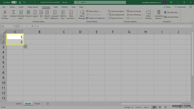 Cách sử dụng công thức THÁNG trong Excel