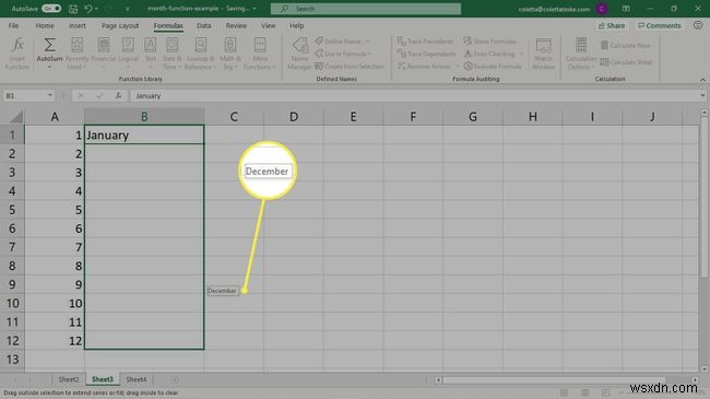 Cách sử dụng công thức THÁNG trong Excel