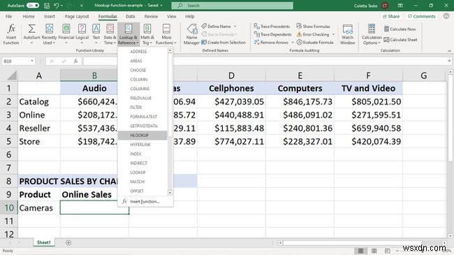 Cách sử dụng hàm Excels HLOOKUP