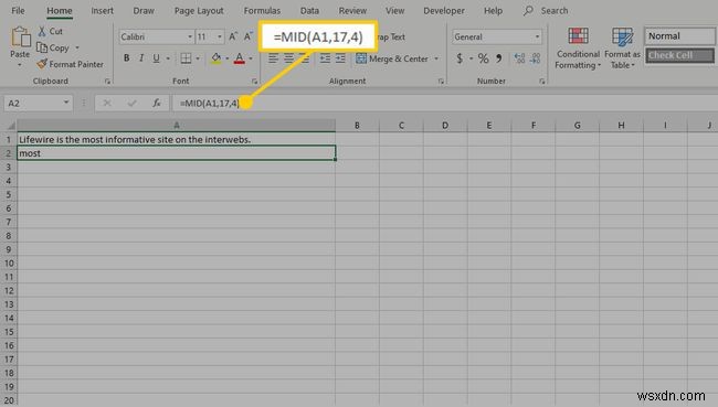 Cách sử dụng hàm MID trong Excel