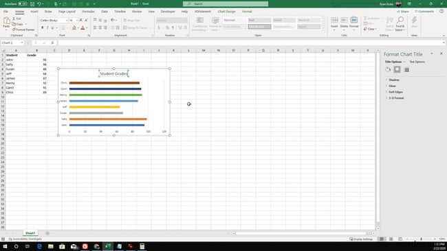 Cách tạo biểu đồ thanh trong Excel