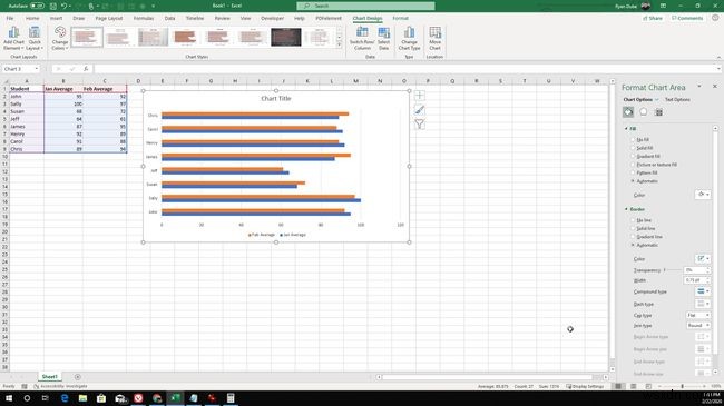 Cách tạo biểu đồ thanh trong Excel