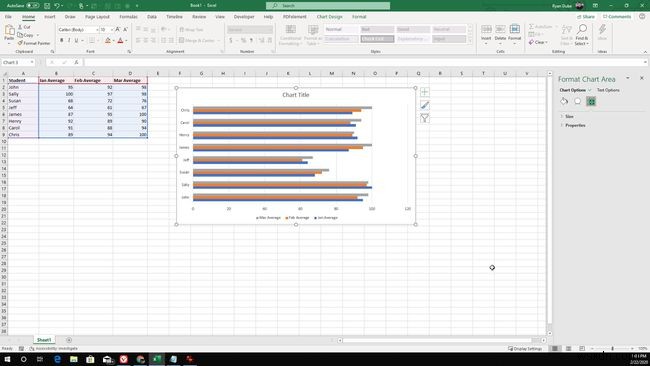 Cách tạo biểu đồ thanh trong Excel