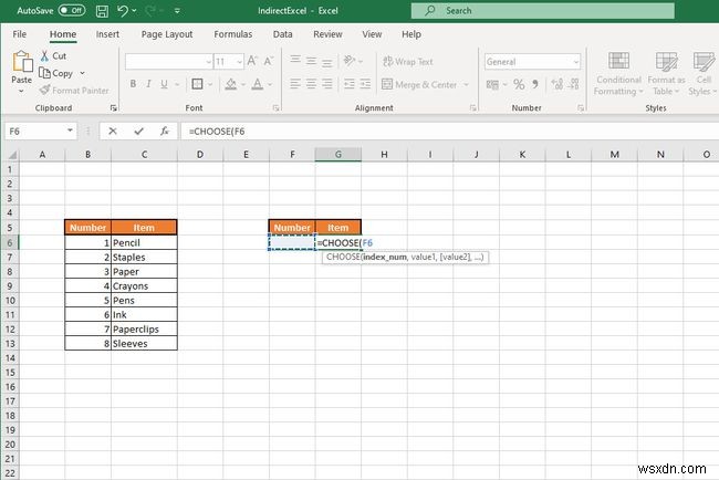 Cách sử dụng hàm CHỌN trong Excel