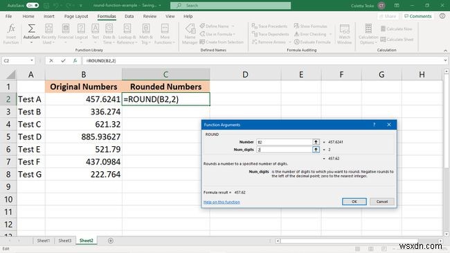 Cách sử dụng hàm Round trong Excel